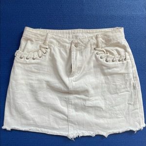 White Denim Skirt